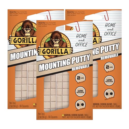 Gorilla Mounting Putty, Non-Toxic Hanging Adhesive, Removeable &...