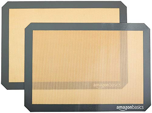 Amazon Basics Rectangular Silicone, Non-Stick Reusable, Food Safe Baking...