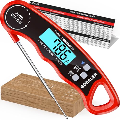 GDEALER Meat Thermometer Digital Food Thermometer Waterproof Ultra-Fast...