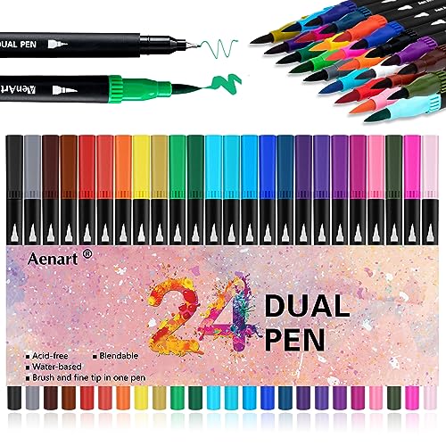 35 Dual Markers Pen for Adult Coloring Book, Coloring Brush Art