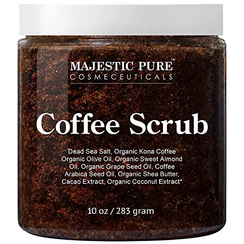 MAJESTIC PURE Arabica Coffee Scrub - All Natural Exfoliating Body Scrub for...