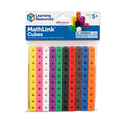 Learning Resources MathLink Cubes - Set of 100 Cubes, Ages 5+, Kindergarten...