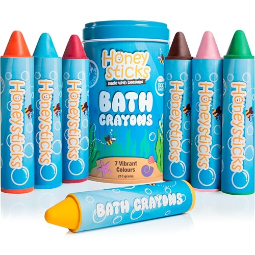 Honeysticks Super Jumbo Bath Crayons Non Toxic (7 Pack) for Toddlers 1-3...