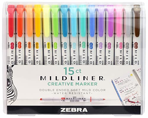 Zebra Pen Mildliner Double Ended Highlighter Set, Broad and Fine Point...