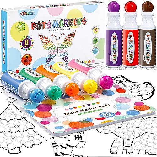 Ohuhu Washable Dot Markers for Toddler 8 Colors Bingo Daubers 40 ml (1.41...