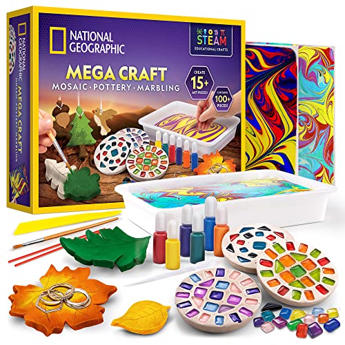 NATIONAL GEOGRAPHIC Mega Arts and Crafts Kit for Kids – Mosaic Kit,...