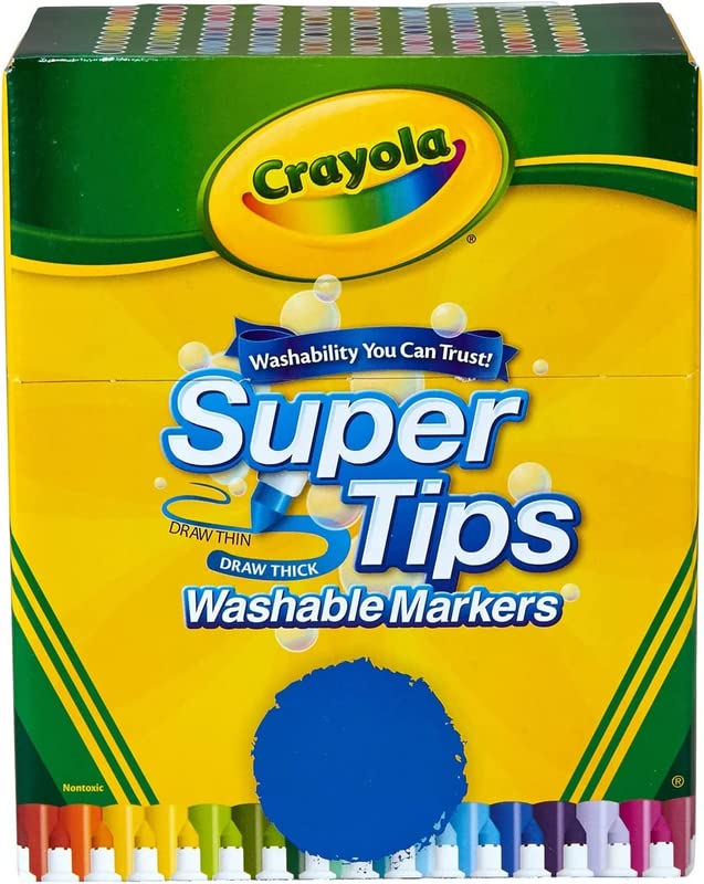 Crayola Super Tips Marker Set (100 Count), Washable Markers, Kids Gifts for...