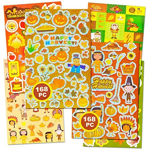 Thanksgiving Stickers Party Supplies Pack - Over 590 Autumn Harvest...