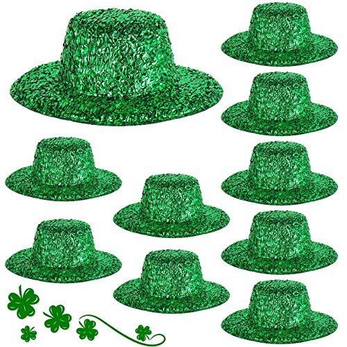 Chuangdi 10 Pieces St. Patrick's Day Mini Party Hats Leprechaun Hats...