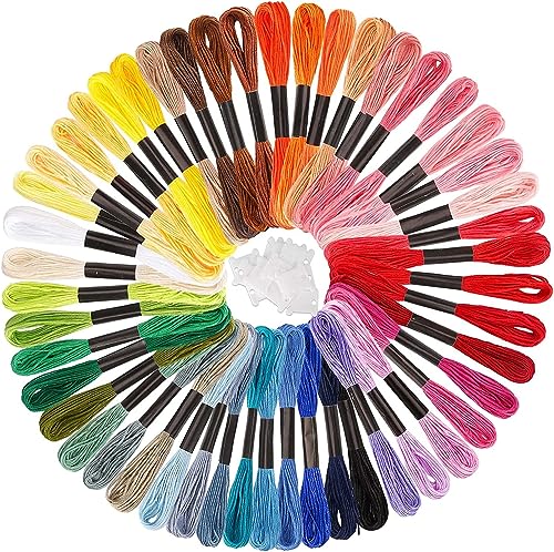 Caydo Embroidery Floss 50 Skeins Embroidery Thread, Rainbow Color...