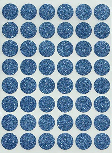 Royal Green Blue Sparkly Art Crafts Sticker ⅝" Diameter (11/16) Glitter...