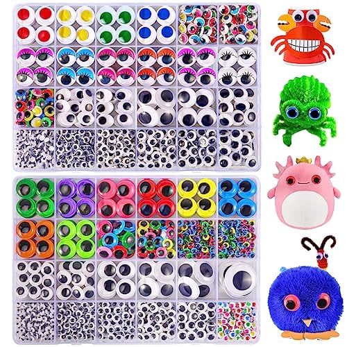 Neng-Q 2500PCS Googly Eyes, 48 Styles Googly Eyes Self Adhesive for Crafts,...