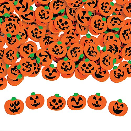 144 ~ Halloween Pumpkin Jack-o-lantern Mini Erasers ~ Approx. 3/4" ~ New