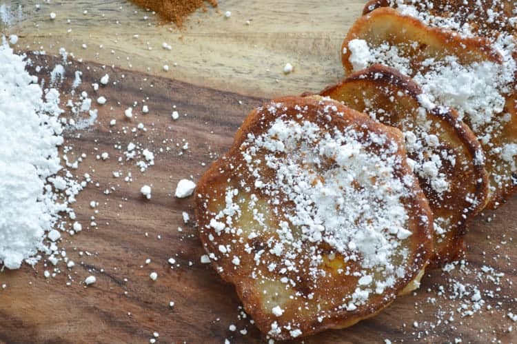 powdered sugar banana fritters