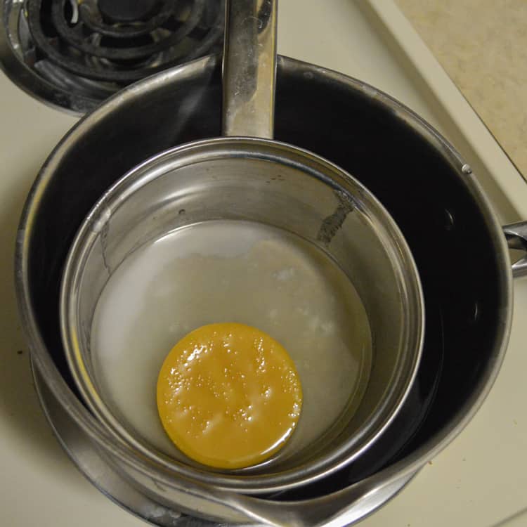 double boiler melting beeswax