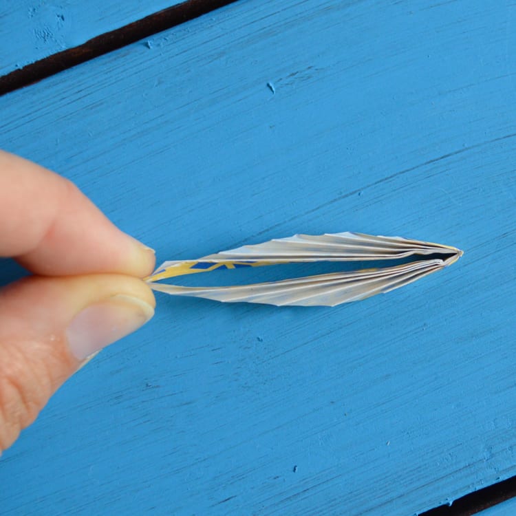 oragami leaf folded in half