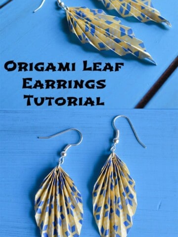 origami leaf earrings tutorial