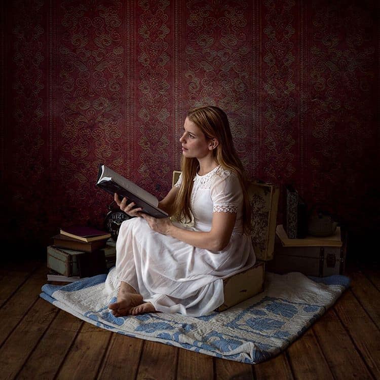 Reading Takes you Places - fine art self portrait