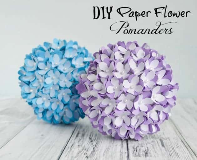 Pomanders de flores de Papel DIY