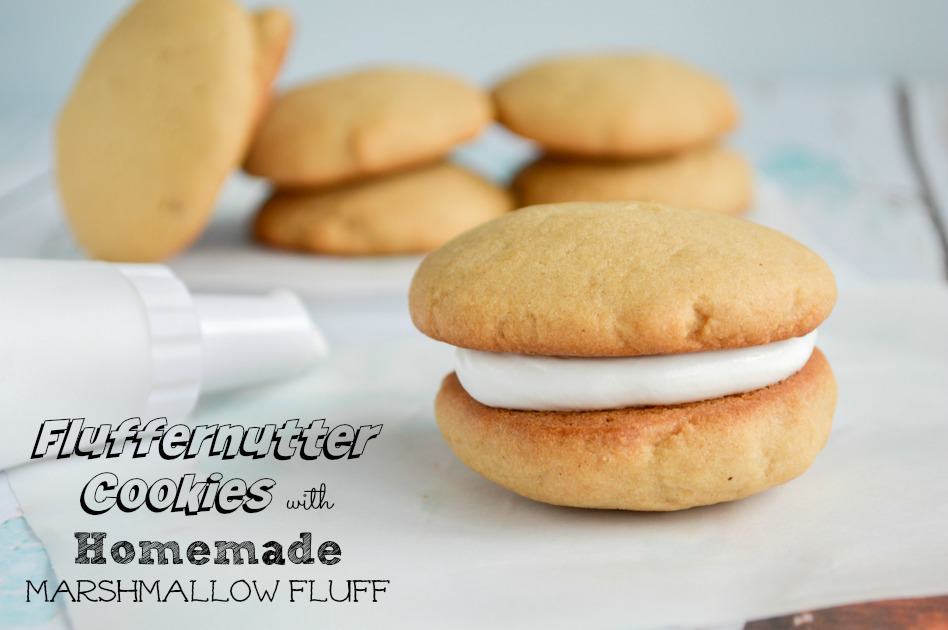 Fluffernutter Cookies with Homemade Marshmallow Fluff