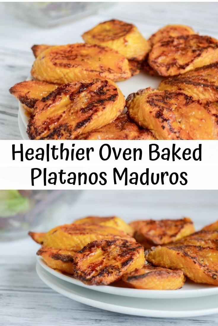 Healthier oven baked platanos maduros (sweet ripe plantains). Healthy maduros recipe for Paleo maduros. They are also a vegan recipe for plantains!
