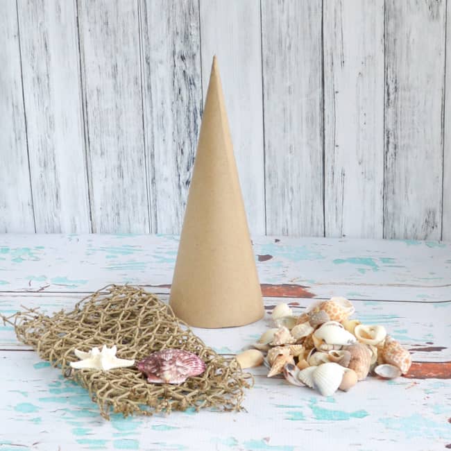materials for seashell Christmas tree