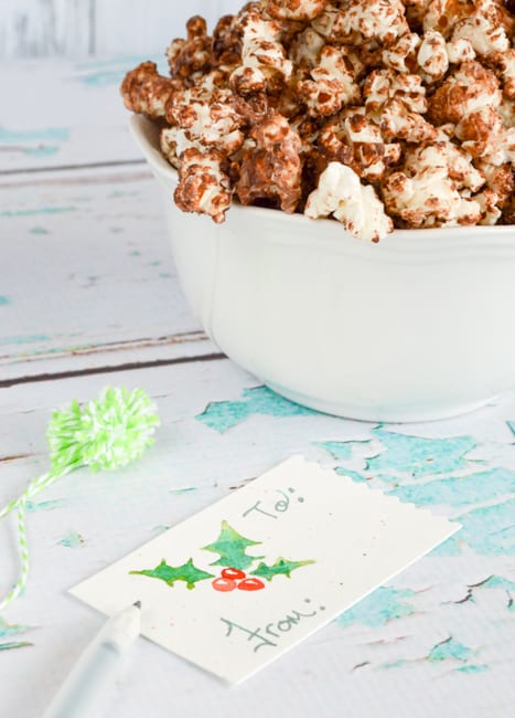 chocolate mint popcorn homemade gift idea