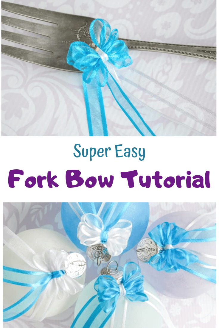 Easy Fork Bow Tutorial & Frosted Beach Glass Ornaments - The Artisan Life