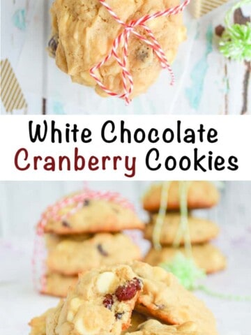 white chocolate cranberry cookies made with cream cheese