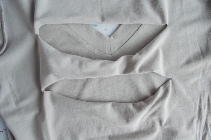 fold the fabric under
