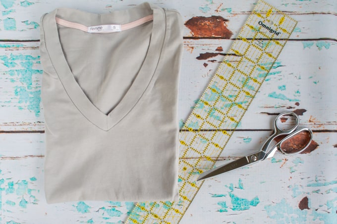 DIY No Sew Woven T Shirt Refashion