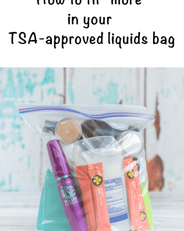 How to fit more in your TSA-approved liquids bag. These tips will help you make the most of your carry-on liquids allowance so you can avoid a checked bag and save money! #traveltips #protraveler