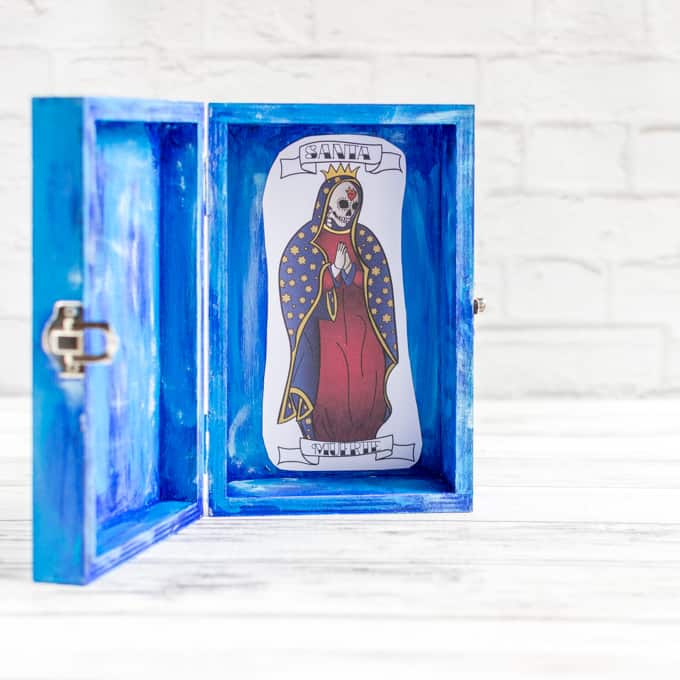 Santa Muerte Day of the Dead Nicho Tutorial with Free Printables and