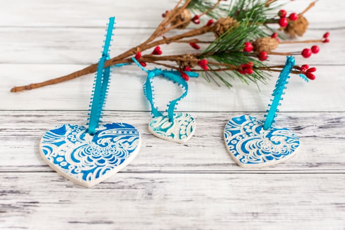 Embossed Air Dry Clay Ornaments