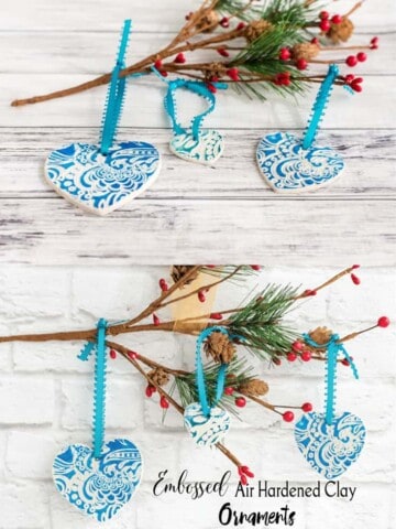embossed air hardened clay ornaments tutorial