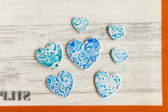 stamped embossed ornaments