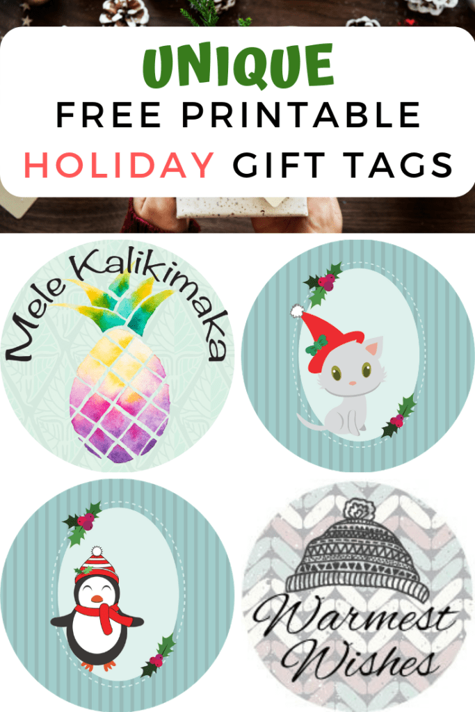 Unique free printable holiday gift tags