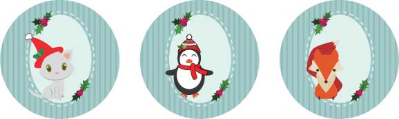 cute holiday animal printable gift tags