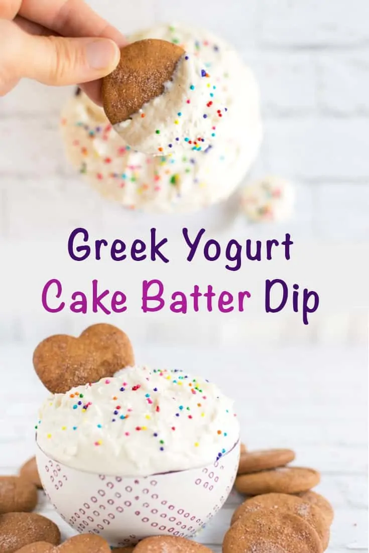 Greek yogurt cake batter dip - no cake mix healthy cake batter dip