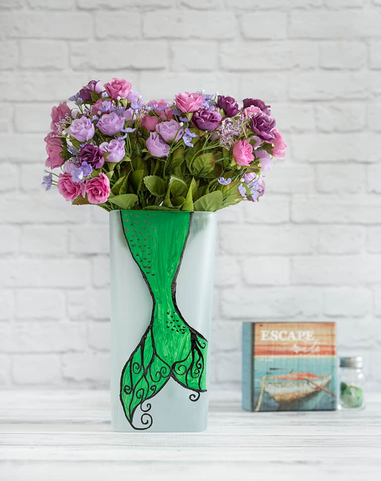 DIY painted mermaid vase