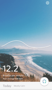 Screenshot of Spire app breath wave