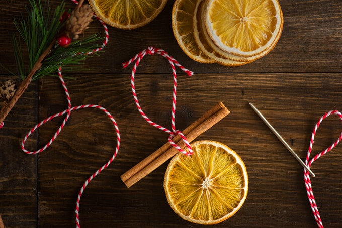 Simple orange slice ornaments