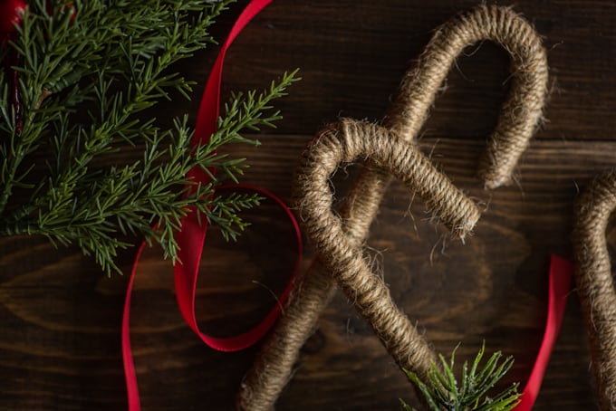 rustic twine wrapped candy canes