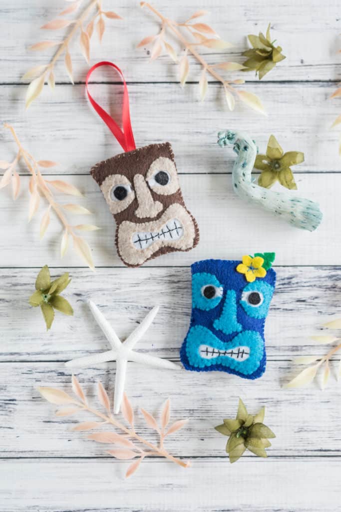 Tiki Felt Ornament & Felt Tiki Brooch Tutorial