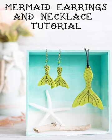 DIY mermaid earrings and necklace tutorial