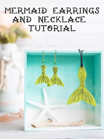 DIY mermaid earrings and necklace tutorial