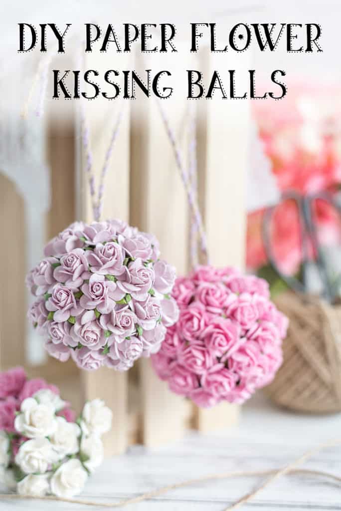 DIY papir blomst kyssing ball tutorial 