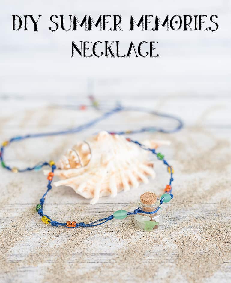 DIY summer memories necklace - easy macrame necklace