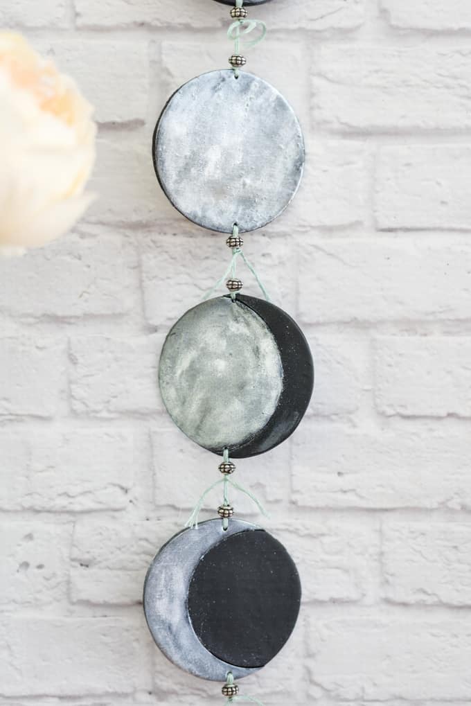 phases of the moon mobile tutorial - tie the moons together