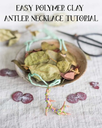 Easy Polymer Clay Antler Necklace Tutorial